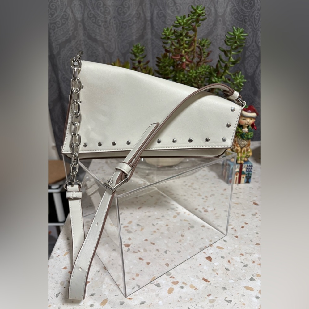 Whisper White Shoulder Bag with Studs 
P&L Nation